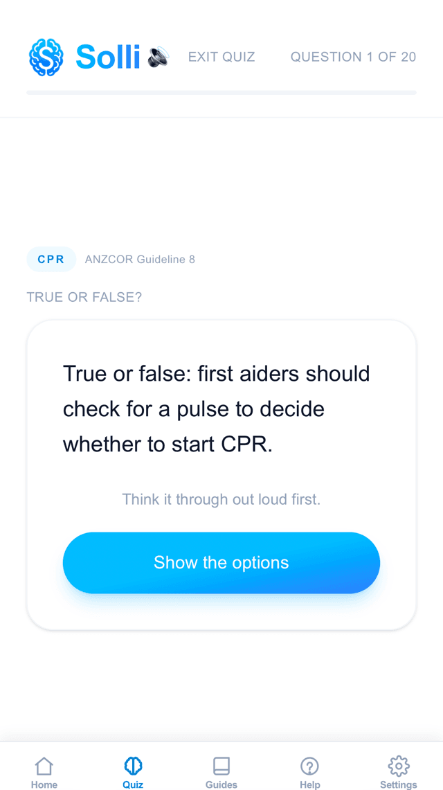 A Solli quiz question with its clinical source